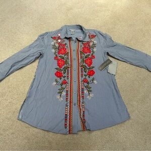 NWT Multiples Women’s Small Missy Fresh Start French Cuff 3/4 Sleeve Tunic